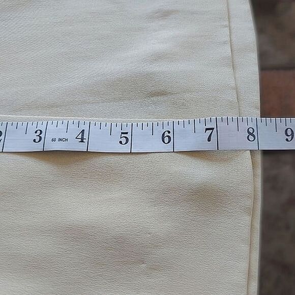 Vtg Dana Buchman cream silk high waisted below knee pencil skirt - Picture 12 of 14